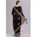 BLACK CHIFFON EMBROIDERED WEDDING SARI